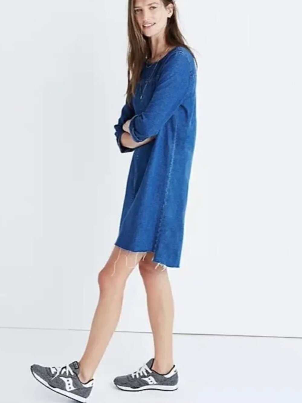 Madewell Denim Step Hem Shift Dress XXS